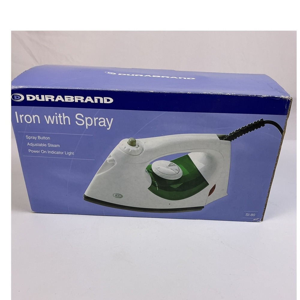 Durabrand Iron with Spray Adjustable Steam Power On Indicator Light SI-80